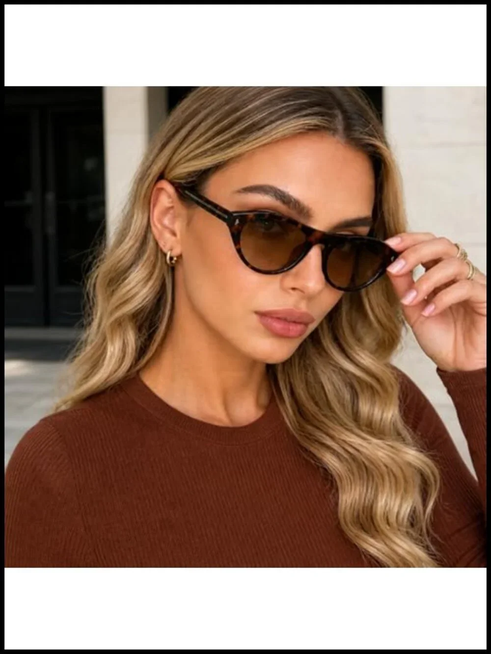 Retro Small Oval Cat Eye Sunglasses Y2K Vintage UV400 Protection